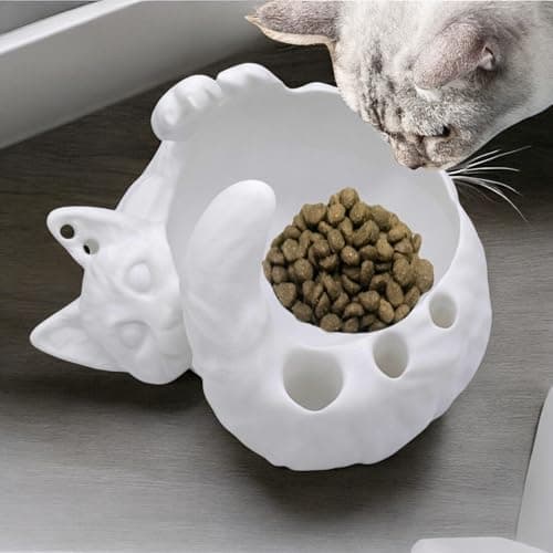 Cat Yarn Bowl For Crocheting 3D, Large Capacity Storage Container for Candy Keychain Accessories On Desk, Lovely Sleeping Cat Ornaments Organizer, Special Crochet Bowl, Feeding Bowls, Multi-purpose - Thumbnail 4