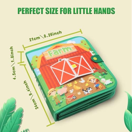 Teekdeer Busy Book for Toddlers 1-3 - Montessori Toys Busy Book for 1 Year Old Educational Learning Quiet Activity Books Airplane Toddler Travel Toys Birthday Gift - Thumbnail 6