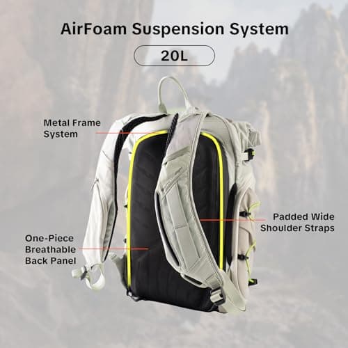 PGYTECH OnePro Ultralight Camera Backpack, Expandable Camera Bag 20L for Photographers, Outdoor Travel Bag with Dividers and 14" Laptop Sleeve, Compatible with DSLR/Drones/Mirrorless (Misty Green) - Thumbnail 2