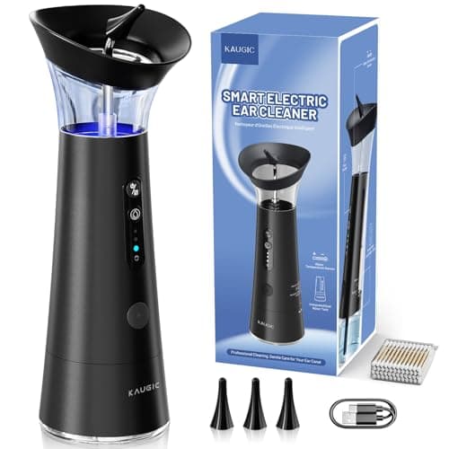 Ear Wax Removal with One-Piece Waste Tank, FSA-HSA-Eligible, Water Powered Ear Cleaner, Electric Ear Cleaning Kit with Water Temperature Sensor, Ear Irrigation Flushing System, Black - Image 1