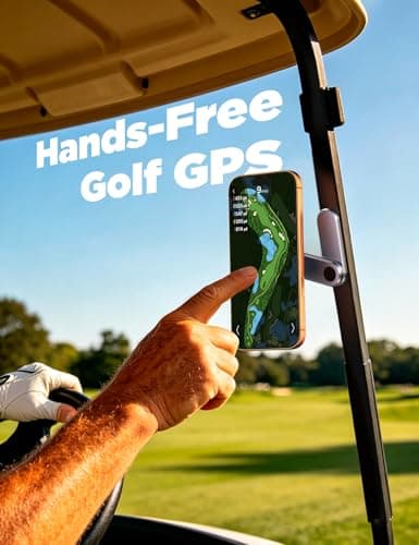Golf Gifts for Fathers Day, Chfeila Alloy Magnetic Golf Cart Phone Holder for iPhone [Strong Magnet] Dad Gifts for Fathers Day, Birthday Gift for Men Husband Him Boyfriend Grandpa From Daughter & Wife - Thumbnail 2