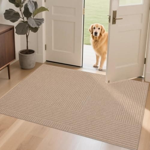 Arvenchy Easy Jute Rug 3x5: Indoor Outdoor Natural Boho Area Rugs for Living Room Patio Washable - Farmhouse Neutral Contemporary Carpet Mat for Entryway Bedroom Kitchen Backyard Sunroom Non Slip - Thumbnail 6
