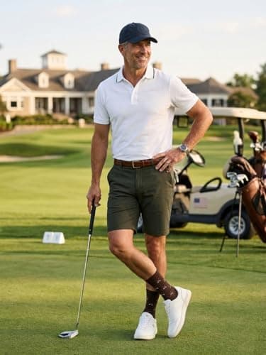 Frepstudio Funny Golf Socks for Men - 2 Pairs Pack Crew Socks - Golfing Gift for Dad Grandpa Husband, Humor Christmas Birthday Father's Day Gag Gifts, Size 9-12 - Thumbnail 2