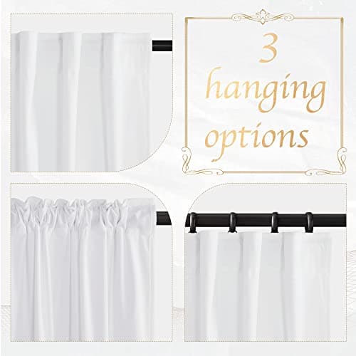 NICETOWN White Curtains 90 inches Long 2 Panels Set (52-inch Wide), Thermal Insulated Sound Reducing Blackout Curtains and Drapes for Film, Window Curtains for Large Door Windows - Thumbnail 4