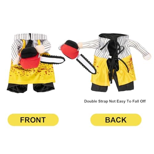 NACOCO Halloween Dog Chainsaw Costume - Pet Cosplay Clothes Cat Special Outfit Apparel Adjustable Puppy Party for Small Medium and Large Dogs(Yellow Chainsaw, L) - Thumbnail 6
