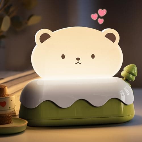 LOHAS Cute Night Light for Kids, Kawaii Bear Lamp, USB Rechargeable, Color Changing RGB, Decor for Bedroom, Nursery, Livingroom - Image 1