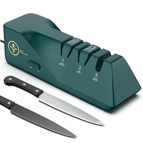 Knife Sharpener, Diamond Abrasives Electric Knife Sharpener for Stainless Steel and Ceramic Knives, with Dust Collection Box, Quick Sharpening & Polishing - Image 1