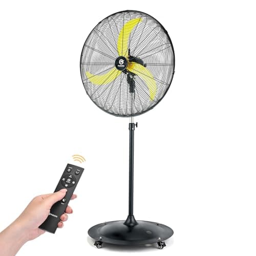 FUGOO 30'' Oscillating Pedestal Fan With Remote Control,BLDC Motor, Large Air Flow range From 3200CFM to 8800CFM, 4-Speed Heavy Duty Industrial Fans for Factory, Commercial, Garage, Warehouse,Shop - Image 1