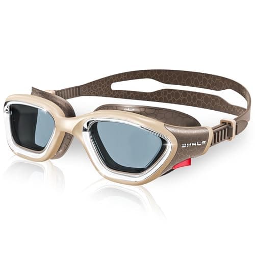 Whale Swim Goggles, HD Anti-Fog Goggles, Unisex | 100% UV Protection | Anti-Fog Design (Coconut Shell Brown)