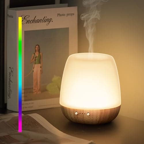 Onaboviva Essential Oil Diffuser - 2.4MHz Ultrasonic Glass Diffuser for Home&Commercial, 180ml, Pulse&Continuous Mist, 7 Mood Lighting Modes, Waterless Auto-Off, Aromatherapy Diffuser with Light - Image 1