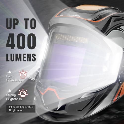 ANDELI Welding Helmet - 180° Panoramic 6 Arc Sensor True Color Auto Darkening Welding Helmet with Light and Motion Sensing, 2100mAh Rechargeable Battery for TIG/MIG/Cut/Grind Moner LED - Thumbnail 4