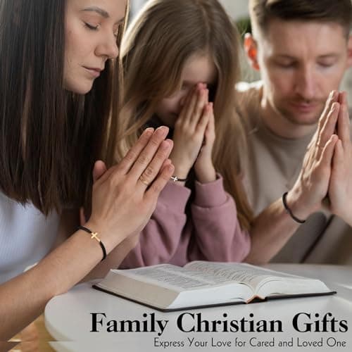 Sistble Easter Gifts for Women Teens, Easter Basket Stuffers Christian Gifts for Women Cross Bracelet Religious Baptism Gifts Confirmation Inspirational Bracelet Bible Verse Jewelry for Teens - Thumbnail 4