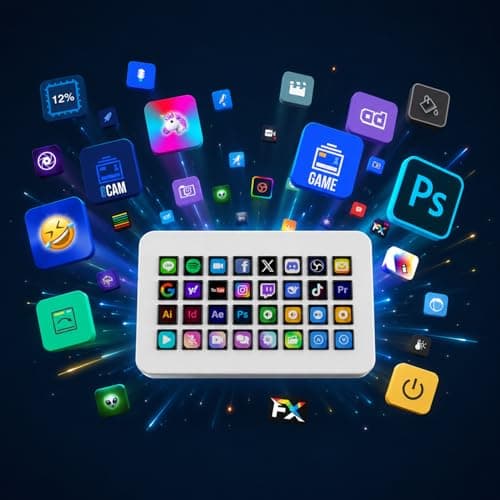 TreasLin/VSDinside Stream Dock XL Advanced Studio Controller, 32 Macro Keys, Trigger Actions in Apps and Software Like OBS, Twitch, YouTube and More, Works with Mac and PC, Stream Controller XL White - Thumbnail 5