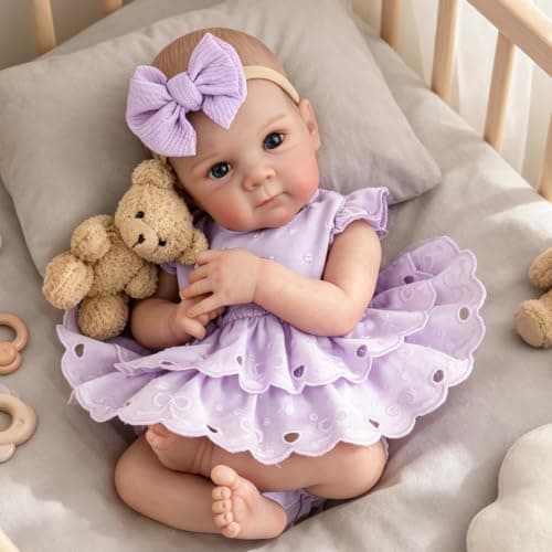 Milidool Reborn Baby Dolls - 20 Inch Realistic Baby Doll Real Life Baby Dolls Lifelike Newborn Baby Doll Girl Soft Body with Feeding Kit for 3+ Years Old Kids Gifts - Thumbnail 2
