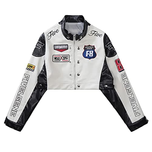 Aelfric Eden Cropped Leather Jacket Women PU Crop Moto Biker Racing Trendy Fashion Casual Coats - Image 1