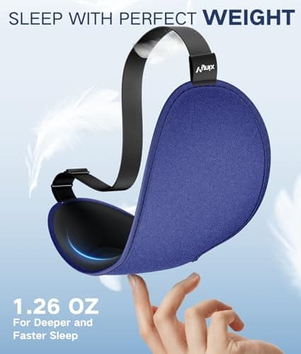 Vynix Sleep Mask for Men Women - Eye Masks for Side Sleepers, 3D Contoured Night Blindfold 100% Blockout Pressure-Free, Soft Lightweight Breathable Eye Cover Shade Sleeping for Airplane, Travel, Blue - Thumbnail 4