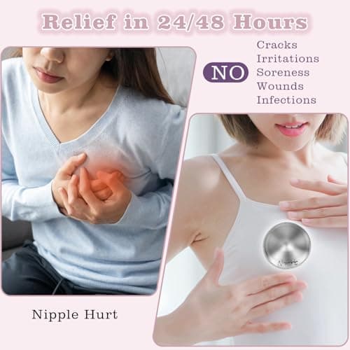 Nisxabebe The Original Silver Nursing Cups-Nipple Shields for Breastfeeding Newborn-Breast Feeding Essentials Must Haves-Nipple Covers to Protect Nursing Nipples,Trilaminate 999 Silver,Regular Size - Thumbnail 2