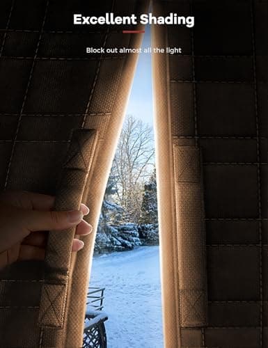 AEOCOO Thermal Door Curtain, Fit Size up to 36 x 80 Inches, Magnetic Insulated Door Curtains for Doorway/Front/Back/Basement, Oxford Cover with Thick Cotton to Keep Warm Winter, Brown, Rectangle - Thumbnail 5