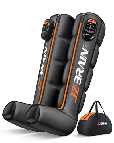 JZBRAIN Professional Compression Boots for Circulation, Cordless Leg Compression Massager for Pain Relief, Rechargeable Leg Recovery Boots for Athletes,Reduces Muscle Pain, 3000 mAh, Medium - Image 1