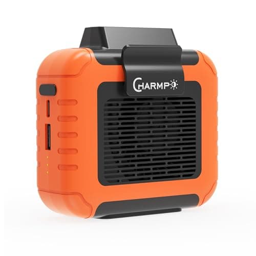 CHARMPㅤ Portable Waist Fan - 6000mAh Battery, 3 Speeds, Strong Airflow, Up to 16 Hours Working Time, Portable Hands-Free Cooling Belt Clip Fan for Construction Workers, Couriers, and Campers