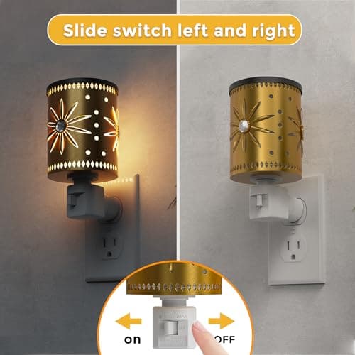 L LOHAS LED Wax Melt Warmer, 2 Pack Plug in Wax Warmer for Scented Wax, 360° Rotating Plug in Fragrance Night Light for Home Fragrance Bedroom Home Decor - Thumbnail 3