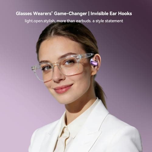 Xmenha Over Open Ear Earbuds Wireless Bluetooth Open Ear Headphones Air Conduction Earbuds that Don't go in Your Ear with Over-Ear Hooks Running Headphones - Thumbnail 3