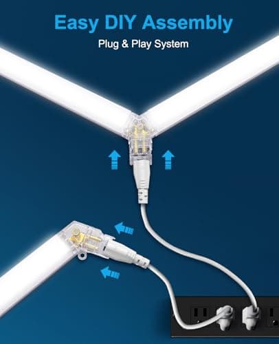 Hexagon led Lights: DIY Ceiling LED Gym Light Hexagon Garage Lights 16660LM Bigger Size for Basement Warehouse Workshop Barbershop Car Care Wash Room Auto Beauty Shop Exhibition Hall 3 Grids 6500K - Thumbnail 4