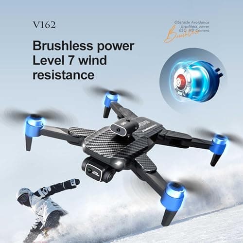 4K Dual-Camera Drone with GPS for Adults & Teens - Foldable RC Quadcopter with Auto Focus, 30 Mins Flight Time, Follow Me, Waypoint Flight, Headless Mode, 6-Axis Gyro, One-Key Emergency Stop - Black - Thumbnail 3
