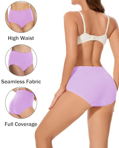 CleainKorte Womens Underwear Cotton Hipster Ladies Panties for Women Mid Rise Coverage Briefs Strech Breathable - 5 Pack - Thumbnail 5