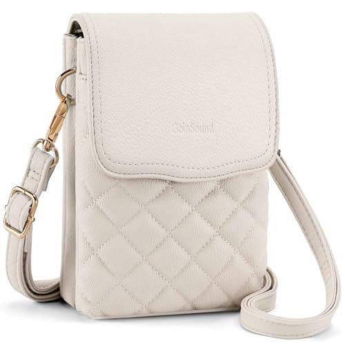 Goinsound Small Purses for Women Crossbody Phone Purse Cell Phone Crossbody Bag with RFID Blocking Credit Card Slots White - Image 1