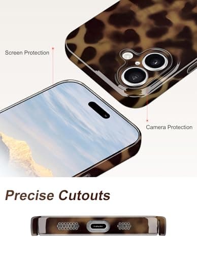 Aitipy Magnetic Tortoise Shell Phone Case for iPhone 15 Pro, Compatible with MagSafe, Cute Leopard Print Fashion Aesthetic Soft TPU Slim Shockproof Protective Phone Cover for Women Girls - Thumbnail 5