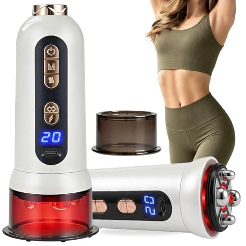 Poeruo 5-in-1 Body Sculpting Machine – Gua Sha & Cupping Vacuum Massage Device, Lymphatic Drainage Massage, Anti-Cellulite Tool & Skin Firming Care for Face, Belly, Arms, Legs, Waist & Love Handles