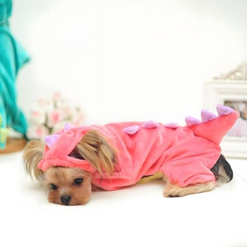 NACOCO Dog Dinosaur Design Costume Green Pet Clothes for Medium & Large Dog(Pink, 3XL) - Thumbnail 3