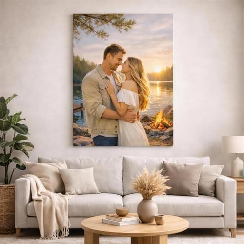 VYPEROCK Custom Canvas Prints with Your Photos, Personalized Portrait Canvas Wall Art Decor, Meaningful Keepsake for Family Couple Wedding Baby Pet Home, Unique Gift Framed Poster Artwork (11"x14") - Thumbnail 2