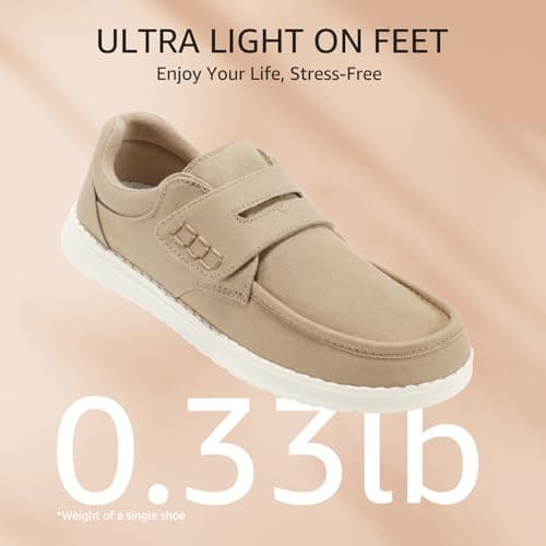 STQ Slip on Wide Toe Box Canvas Sneakers Orthopedic Shoes for Women Plantar Fasciitis Relief Nude Size 6 - Thumbnail 5