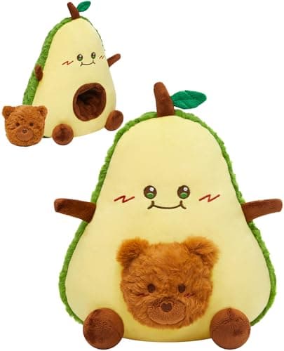 OLAOLA Cute Avocado Plush Toys Bear Stuffed Animals, 11.8 Inch Soft Avocado Food Plushie Pillow Doll for Kids Adults
