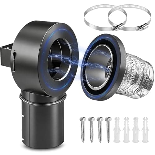 Magnetic Dryer Vent Connector Kit Easy to Clean Quick Connector DV90 Airtight Seal ，Magnetic Dryer Vent Coupling，Includes 4-inch Aluminum Foil Hose and 2 Clamps (Space Gray)