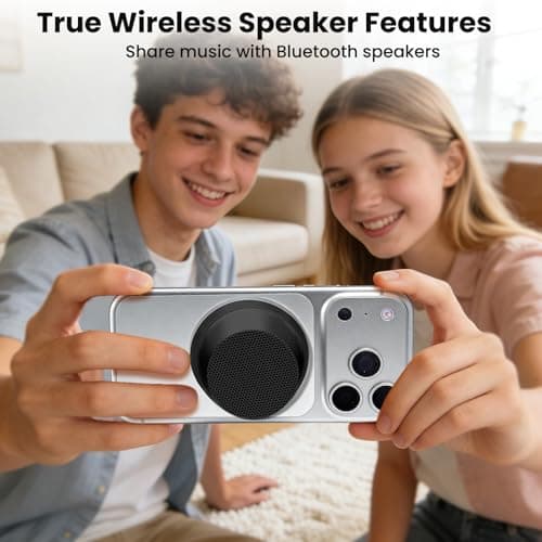 GOKINDOR Birthday Gifts for Men Who Have Everything Bluetooth Speakers Phone Stand, Portable Gadgets for Men Gifts Dad Gift Prensent (Black) - Thumbnail 3