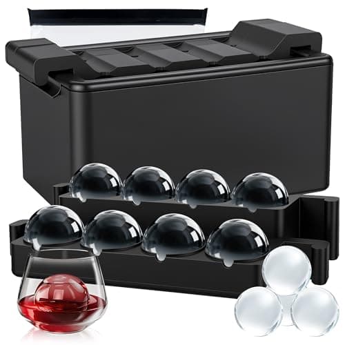 Clear Ice Ball Maker Mold 2 Inch Round Silicone Ice Molds 8 Large Ice Cubes Mold-Easy-to-Remove, Gift for Men Dad Boyfriend Who Have Everything - Image 1