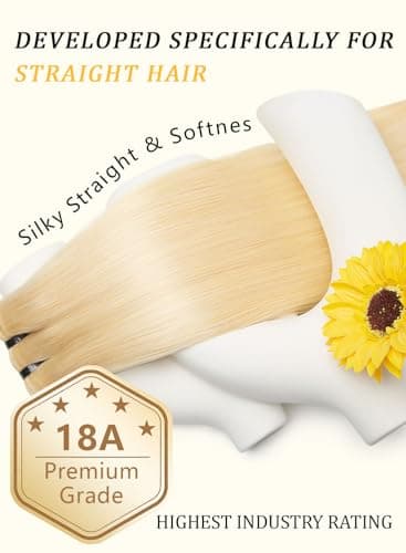 mlip Raw Indian Hair Bundle Straight, Enhanced Quality Bundle, 18A Virgin Hair 18 inches, No Tangle Shedding, Triple the Lifespan, Keep Texture Silky Soft After Multiple Washes, 613 Color - Thumbnail 4