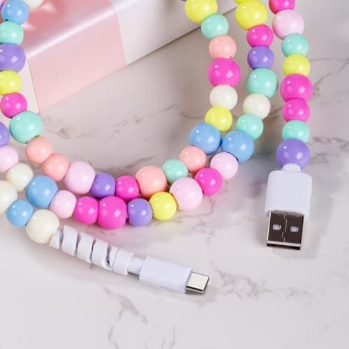 ComfyBay 3.3FT USB C Charging Cable, 60W Acrylic Beaded Charger Cord, Compatible with Samsung Galaxy, iPhone 16/15, iPad, and More - Thumbnail 2