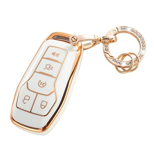 RUABIBAN for Ford Key Fob Cover, Key Case Protection Compatible with F150 Explorer Mustang Edge Lincoln MKZ MKX MKC - Image 1