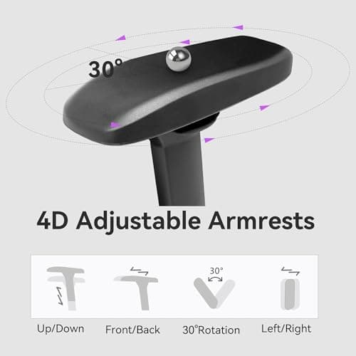 VENTUVIBE Gaming Chair - High Back Ergonomic Computer Chair with Lumbar Support, Video Game Chair-4D Adjustable Armrests,170° Reclining & 320lb Capacity,Fabric,Gray - Thumbnail 3