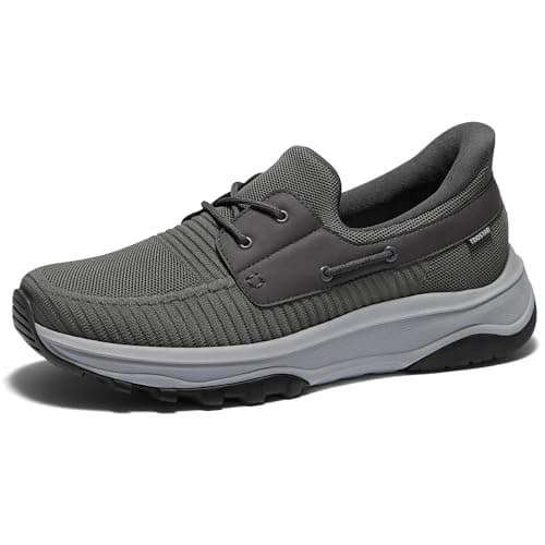 Coostar Slip On Shoes for Men Orthopedic Walking Shoe with Arch Support Hands Free Loafers Casual Dark Grey Size 9 - Image 1