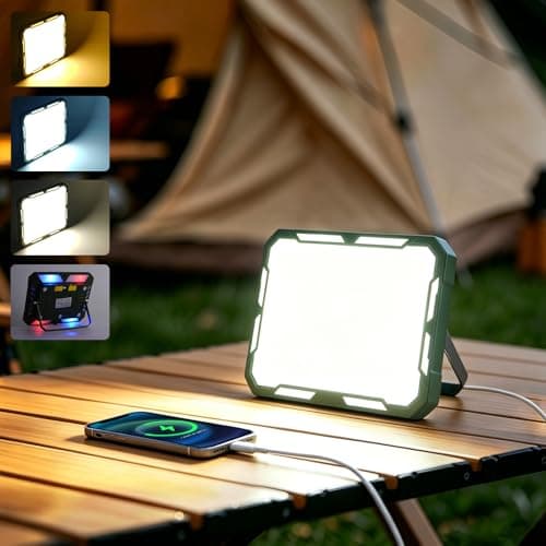 UMLAEN Camping Lights Rechargeable, 1000LM Camping Lantern with Magnetic ,Portable Led Work light for Power Outages,6 Modes Emergency Light,Tent Lights with Tripod Mounted for Hurricane/Hiking/Outdoor - Image 1