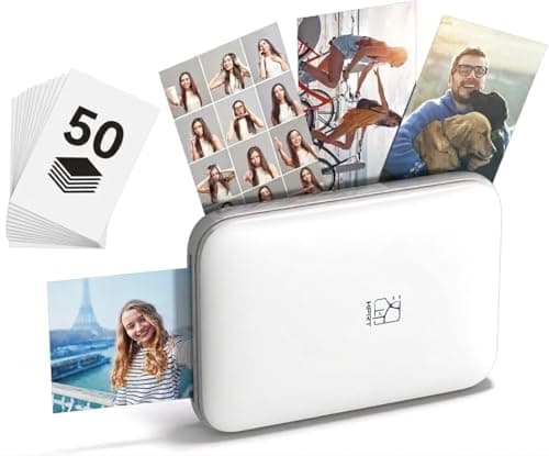 HPRT MT53 Mini Photo Printer with 50 Sheets Adhesive Paper, 2x3 Instant Portable Color Printer, Compatible with iOS & Android, Bluetooth Small Printer for Smartphones & iPhone - Image 1