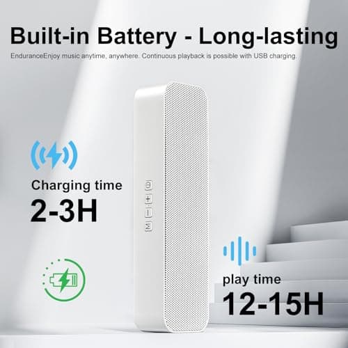 Computer Speaker for Desktop,Rechargeable PC Speaker,Small Computer Soundbar with Stereo & Bass,3.5mm Aux-in,Bluetooth,TF Port,Loud Volume for Web Conferences,Teacher,Music (White) - Thumbnail 2