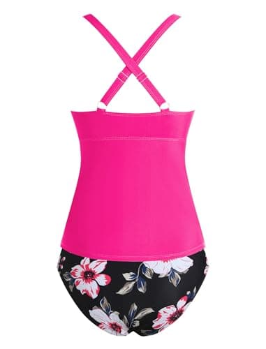 ZAFUL 2025 Swim Suits for Women Tankini Tummy Control Swimsuits Bathing Suit Two Piece Swimsuit Split Neck Bathing Suits - Thumbnail 2