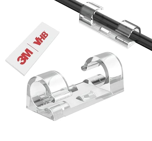 80pcs Adhesive Cable Clips 90 Strips, Finisher Wire Clamp Cord Clips Cable Management Light Clips Cable Organizer Max.1/4" Wire Hider for Cords - Image 1