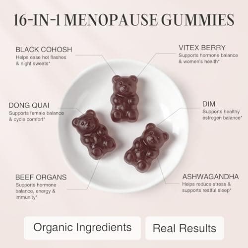 GREENPEOPLE Menopause Supplements for Women Gummies - 16-in-1 Dual Action Menopause Relief W/Black Cohosh, Vitex, Beef Organs for Hormone Balance, Hot Flashes, Night Sweats & Mood, 60 CT (2 Packs) - Thumbnail 4